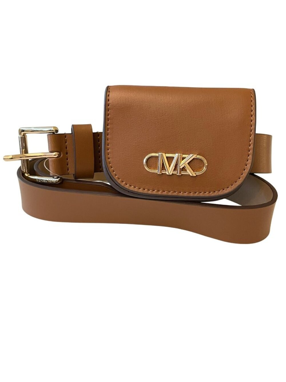 Michael Kors Large 32 mm Brown Leather Belt Pouch Fanny Pack Belt Bag NWT